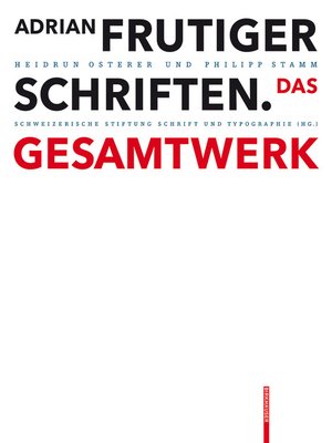 cover image of Adrian Frutiger – Schriften